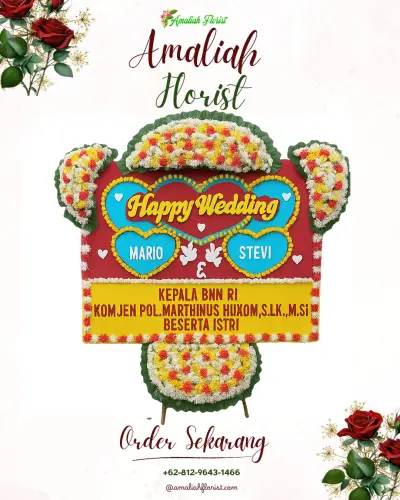 Karangan Papan Bunga Pernikahan di Kemaraya
